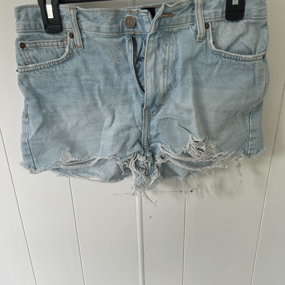 BDG Distressed Light Blue Jean Shorts